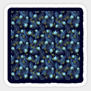 Blue flowers pattern Sticker